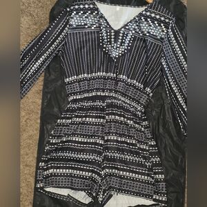 Black and White Patterned Jumpsuit